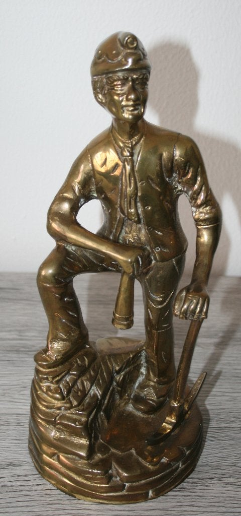 Statuette en laiton massif 28cm 1,8kg  Mineur de fond, Enlèvement ou Envoi