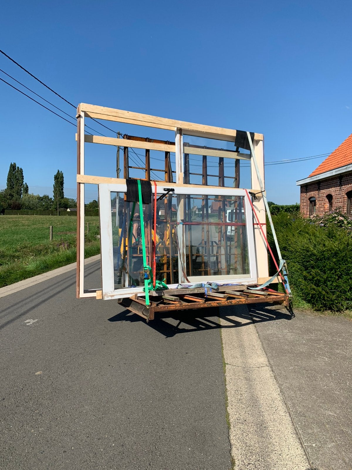 Schuifraam, Ophalen, Gebruikt, 225 cm of meer, Inclusief glas