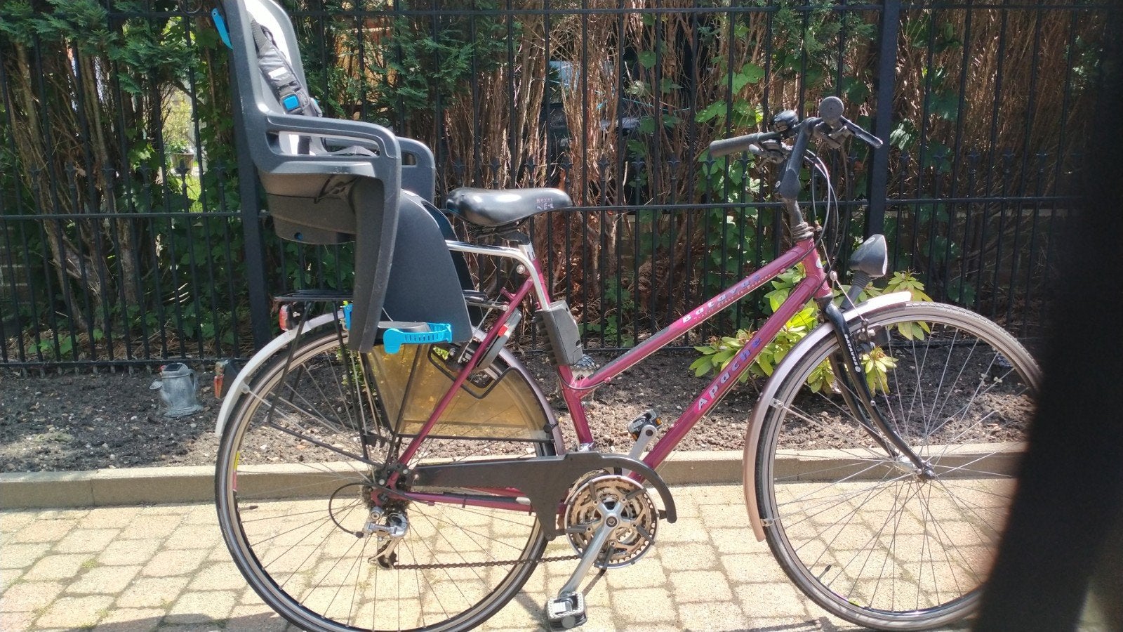 damesfiets met fietsstoeltje, Fietsen en Brommers, Ophalen, 26 inch