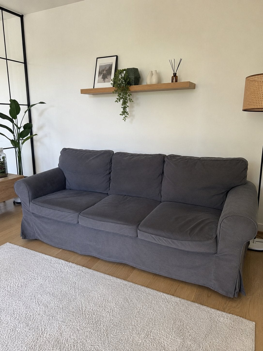 Canapé 3 places gris foncé EKTORP IKEA, Maison & Meubles, Enlèvement, Comme neuf