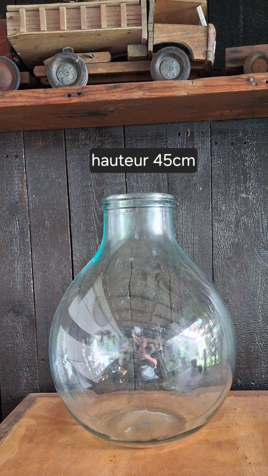 Dame jeanne gros goulot 
Hauteur 45 cm, Enlèvement