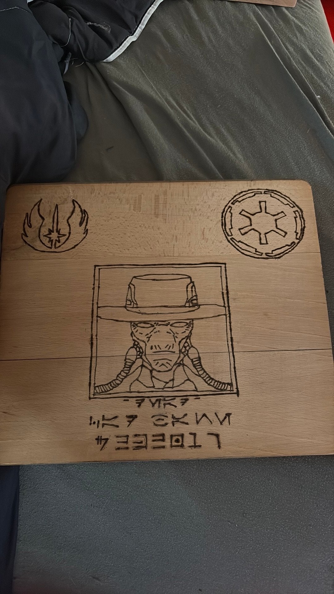 Starwars houten bord (zelfgemaakt), Ophalen, Zo goed als nieuw
