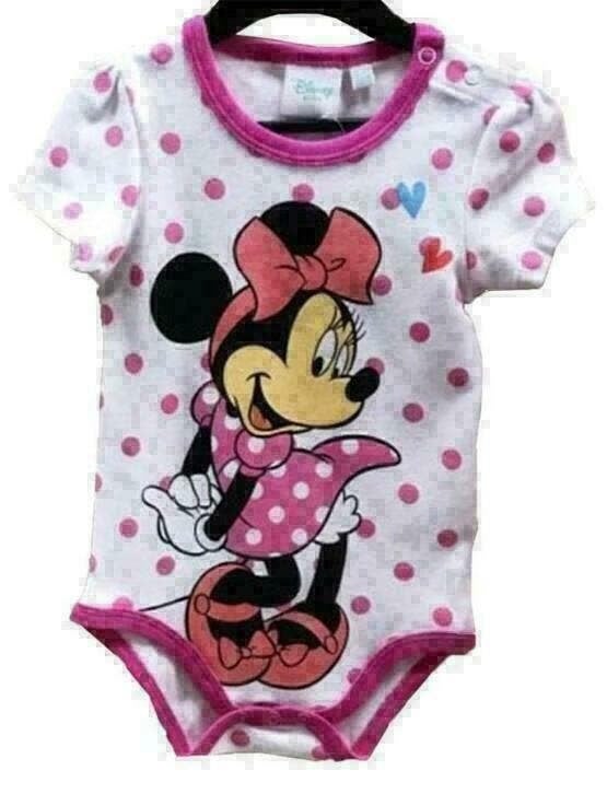 Minnie Mouse Rompertje Wit - Maat 50/56 - 74/80 - 86 -Disney, Kinderen en Baby's, Babykleding | Maat 74, Nacht- of Onderkleding