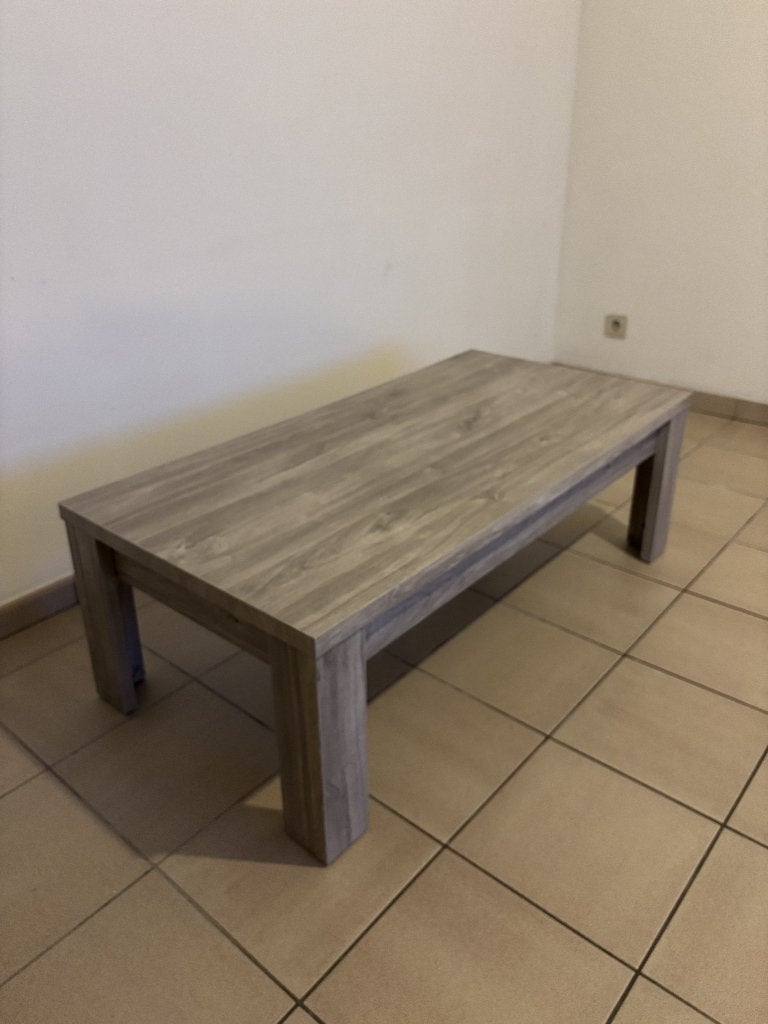 Table basse Oona en chêne gris 120x60cm Aspect chêne moderne, Neuf, 100 à 150 cm, Enlèvement, 50 à 100 cm