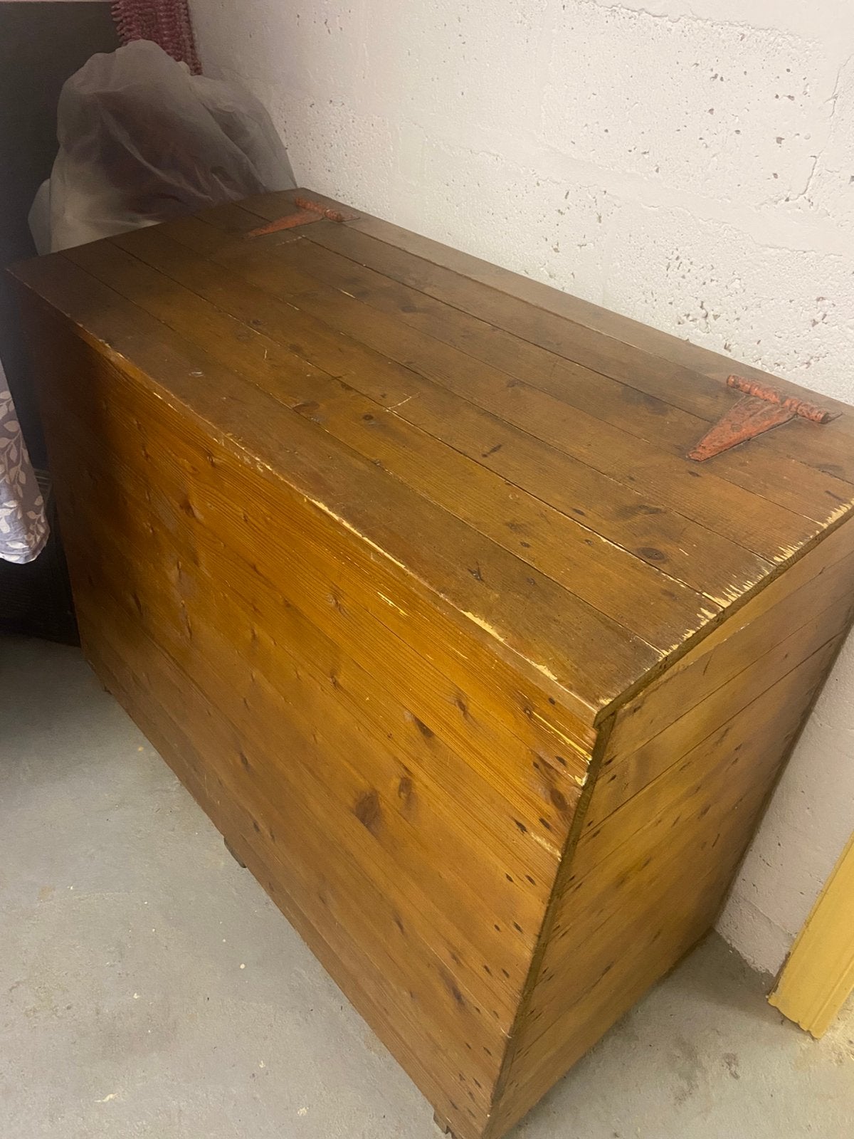 Coffre ancien bois, Enlèvement, Utilisé, Pin