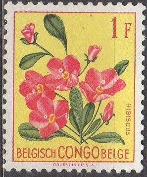 Belgisch Congo - Rode hibiscusbloemen - 1952, Ophalen of Verzenden, Postfris