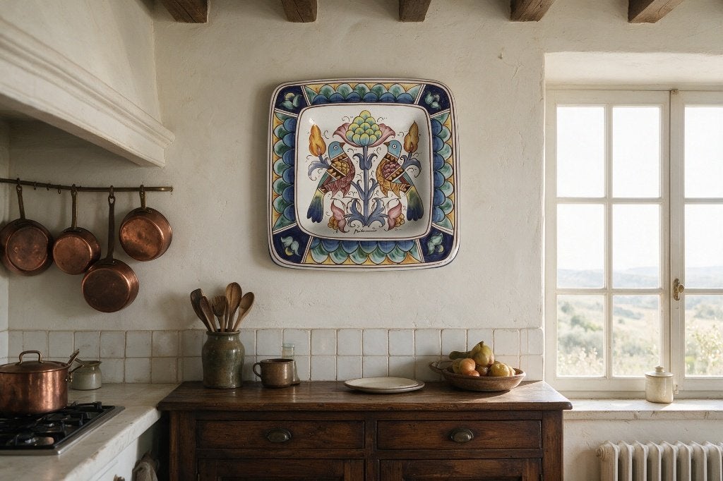 Groot vintage handbeschilderd muurbord, Antiek en Kunst, Ophalen of Verzenden