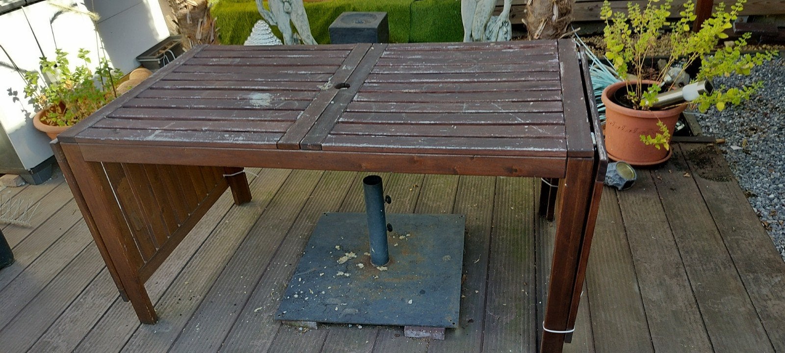 tuintafel in teak, Ophalen