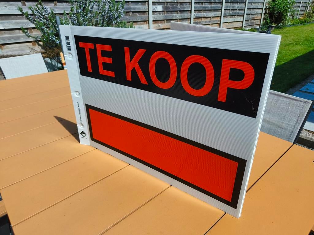 'TE KOOP' bord (groot kunststof)
