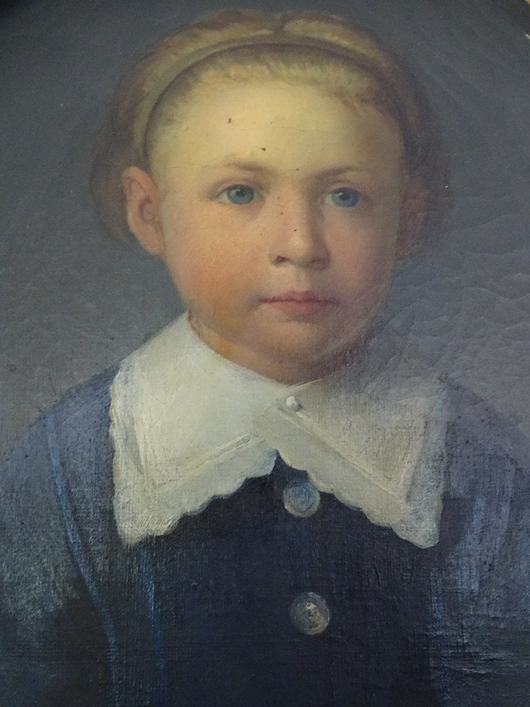 Oud schilderijtje op doek uit 1865, Ophalen of Verzenden