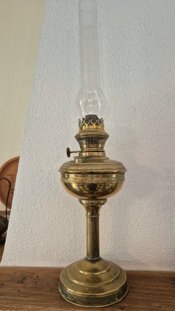 Klassieke Messing Olielamp / Petroleumlamp, Enlèvement