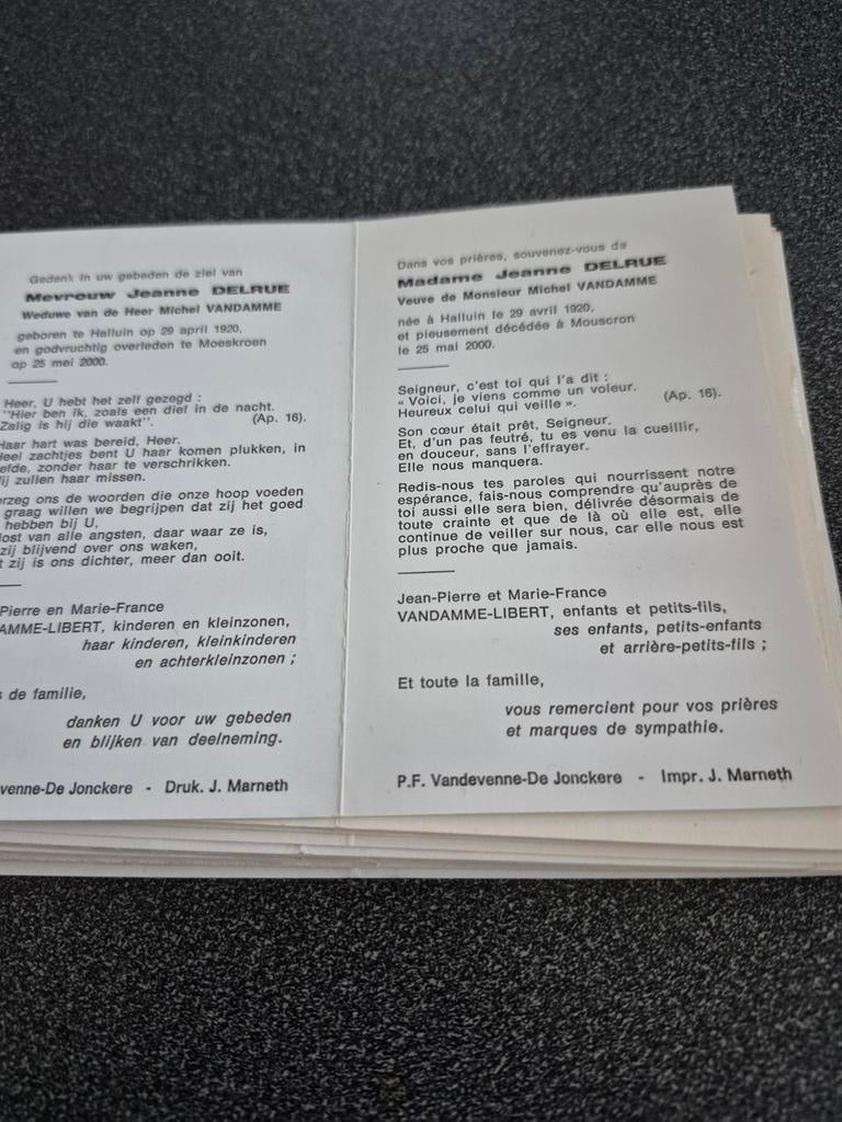 Bidprentjes Moeskroen, Ophalen of Verzenden