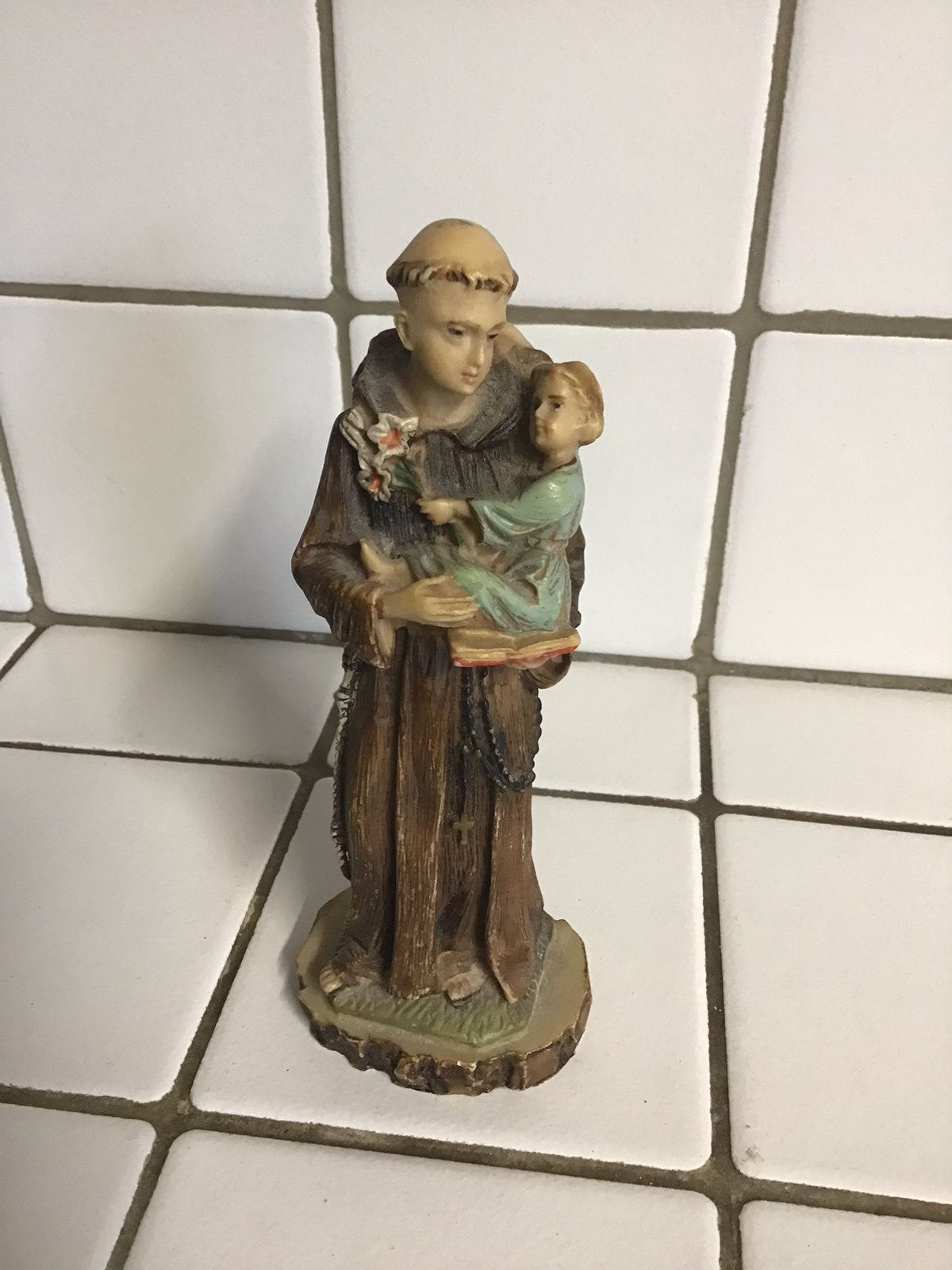 Beeldje heilige Sint Antonius in kunsthars, Ophalen of Verzenden, Zo goed als nieuw