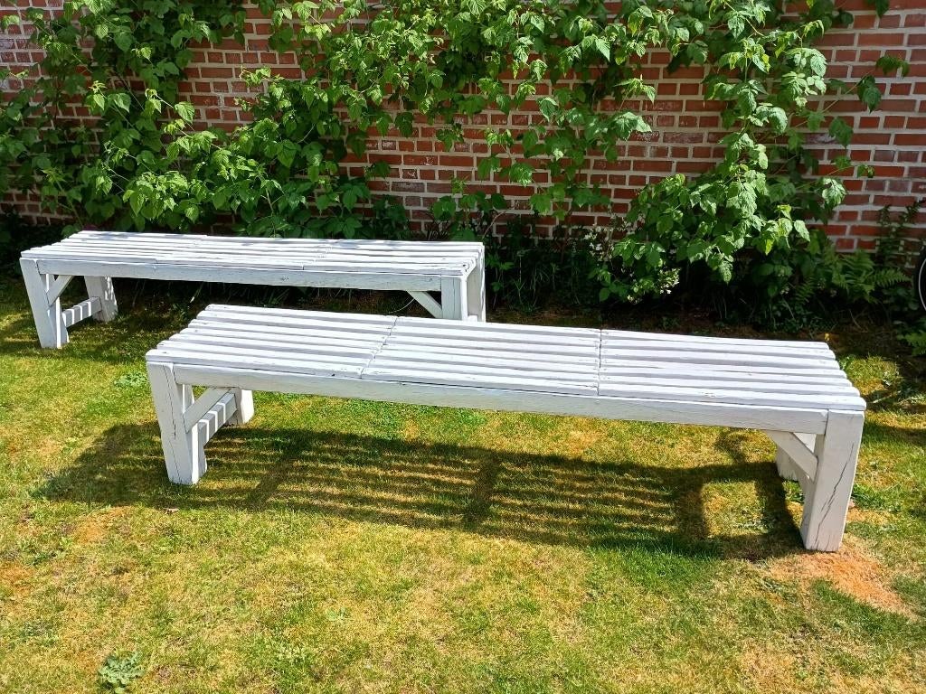 Eiken bank, Tuin en Terras, Ophalen, Gebruikt, Hout