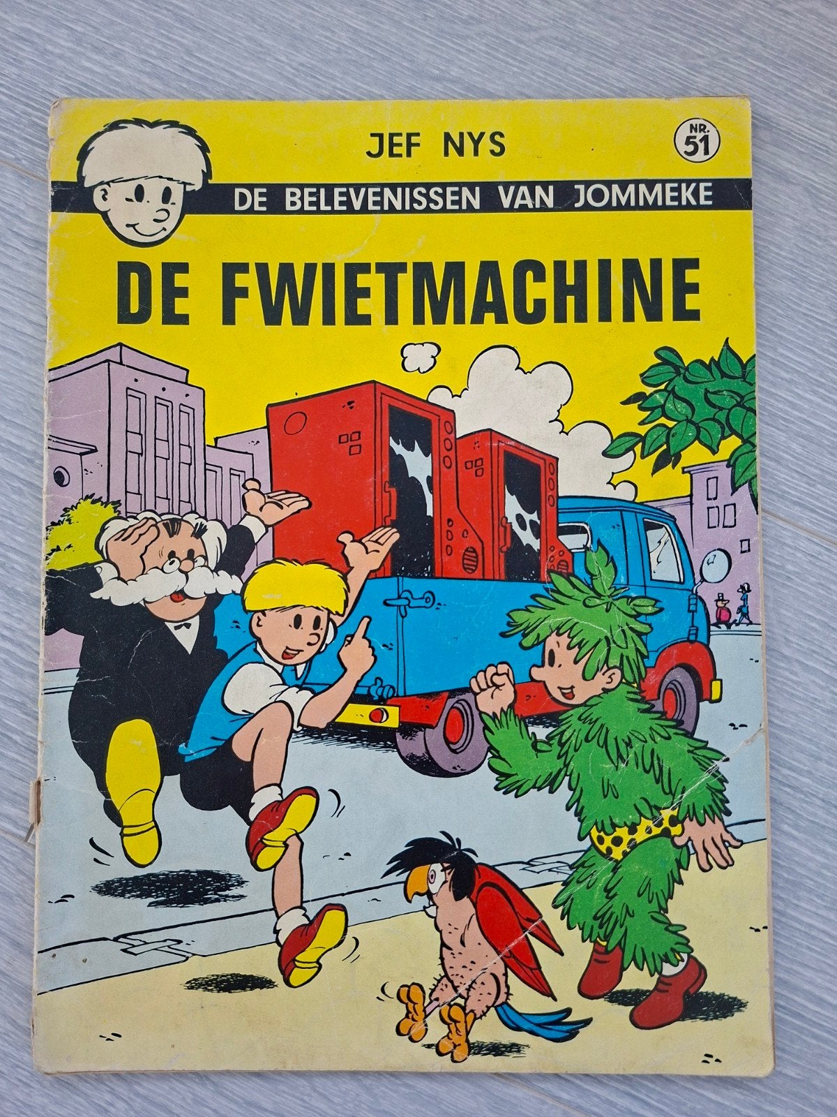 Jommeke De Fwietmachine zwart wit eerste druk 1970, Boeken, Eén stripboek, Ophalen of Verzenden, Gelezen, Jef Nys