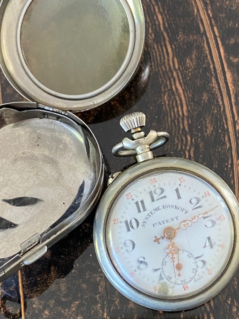Montre à gousset Roskopf avec étui, Bijoux, Sacs & Beauté, Enlèvement, Montre de poche, Autres marques
