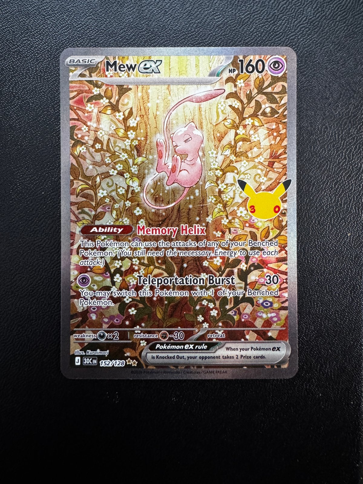 Mew 152/128 30th Anniversary Pokémon, Hobby en Vrije tijd, Ophalen of Verzenden, Nieuw, Losse kaart, Foil