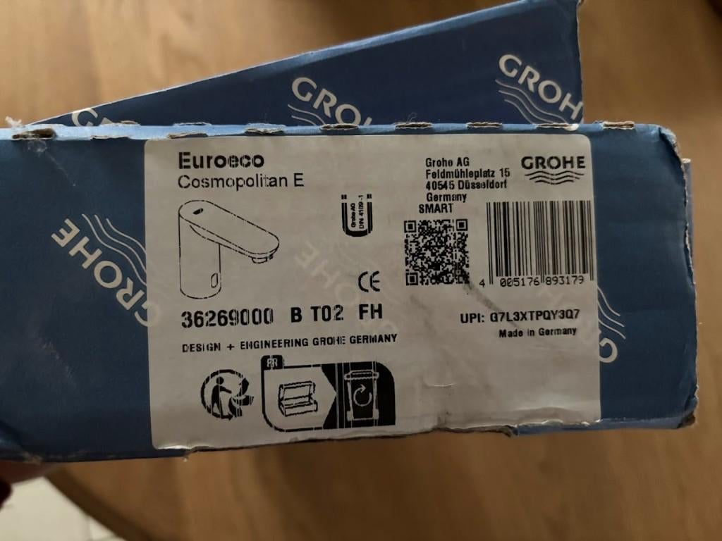 nieuwe Infrarood elektronische wastafelkraan Grohe, Ophalen of Verzenden, Nieuw, Chroom, Kraan