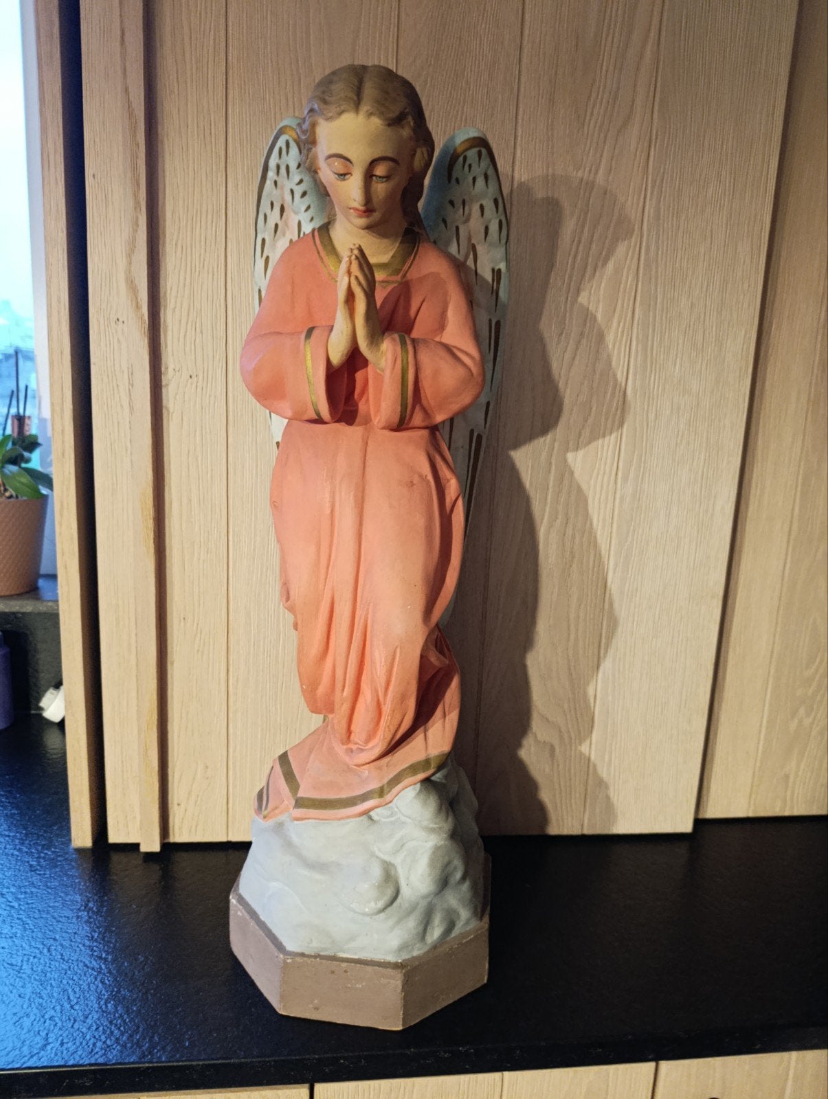 grote engel in gips, Antiek en Kunst, Ophalen