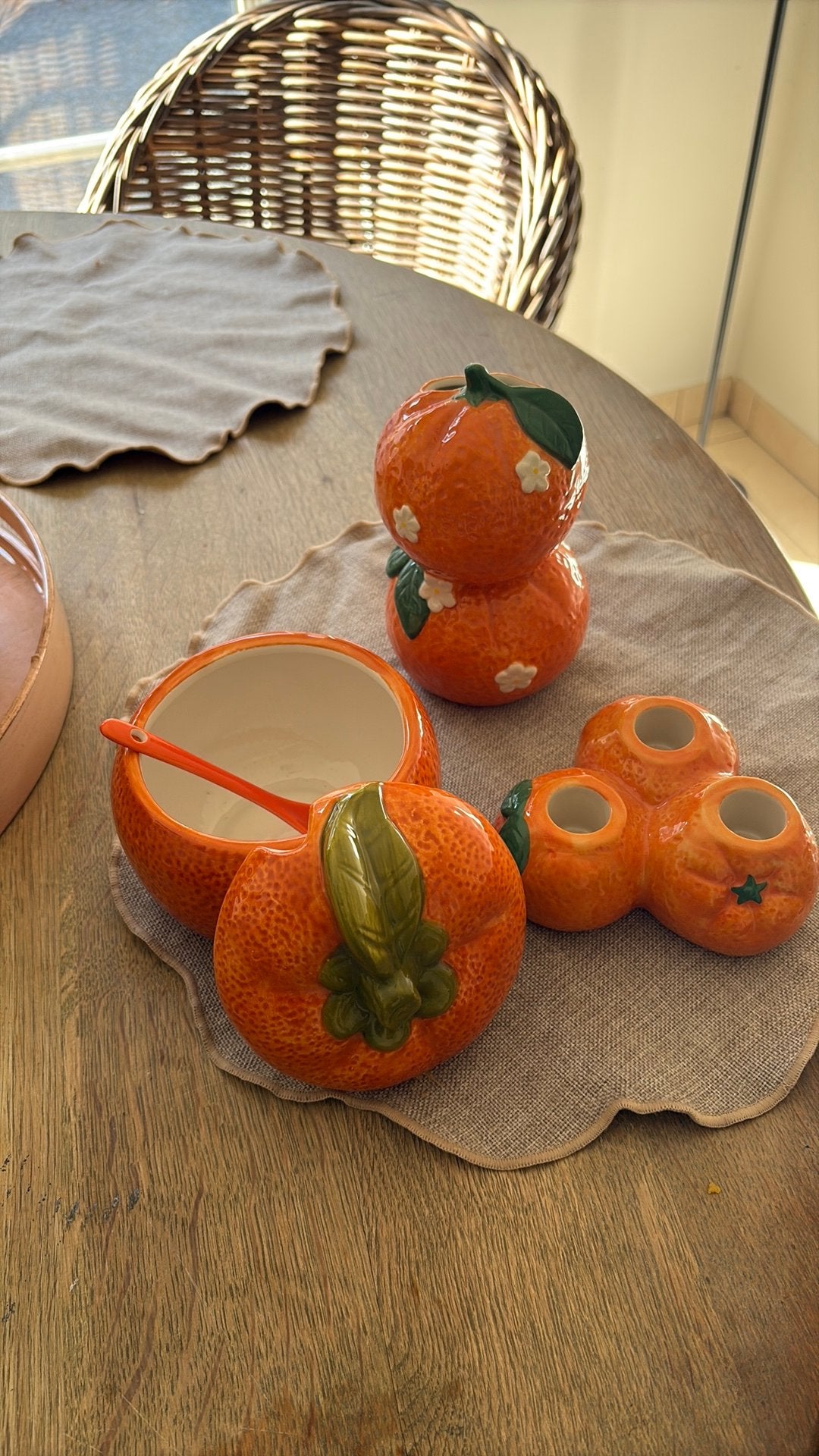 Thema appelsien kaarsenhouder vaasje confituurpotje, Ophalen, Nieuw