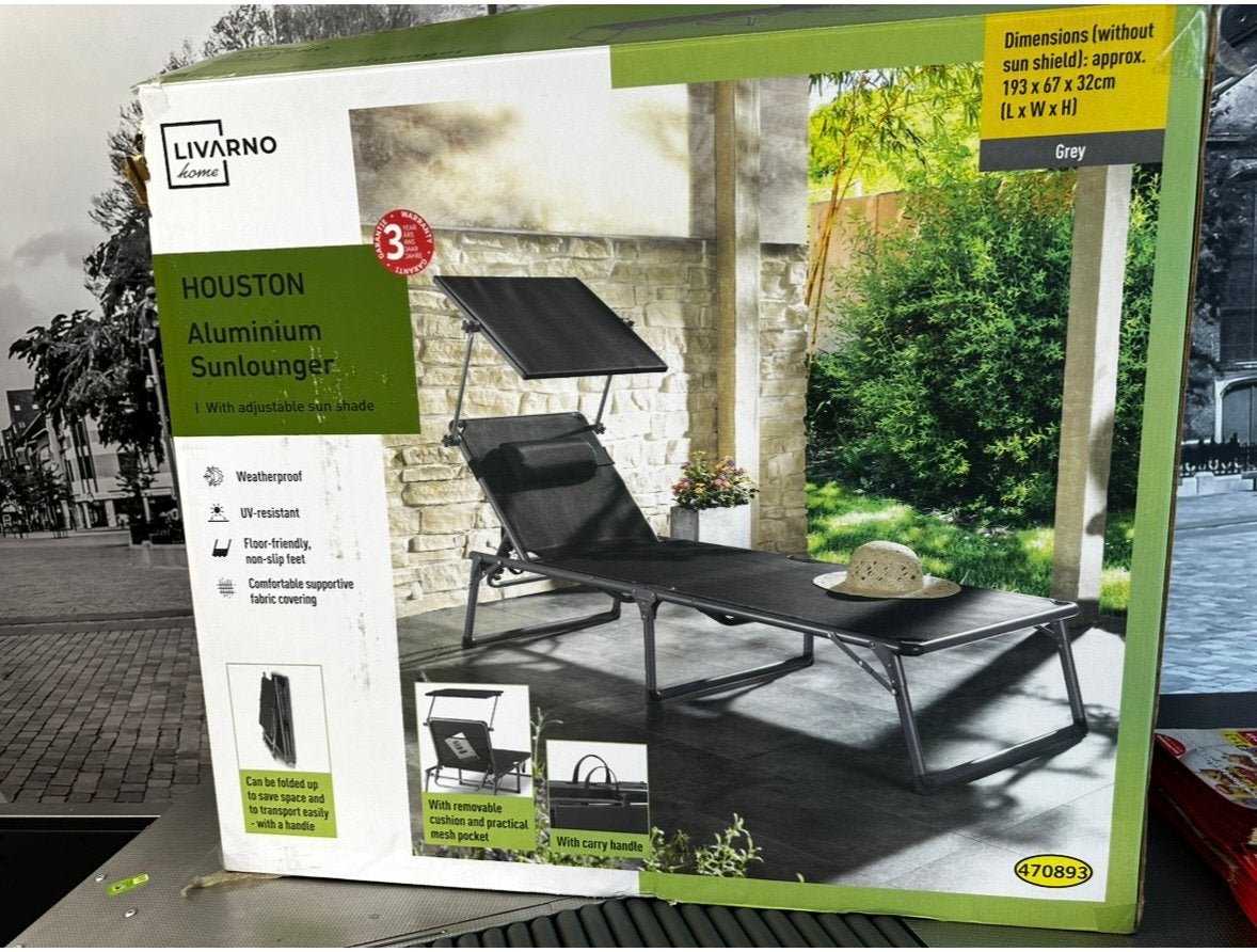 Ligstoel Loungebank - NIEUW !, Tuin en Terras, Ophalen of Verzenden, Nieuw, Aluminium