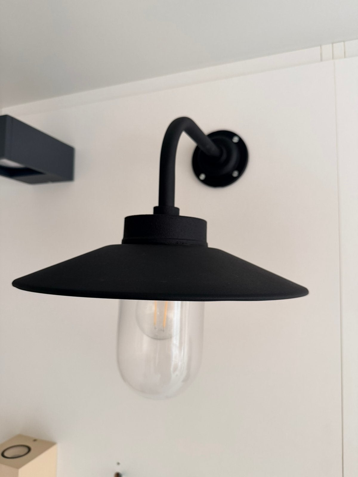 Nautic Quay Light 90gr zwart gelakt helder glas, Huis en Inrichting, Lampen | Wandlampen, LED, Zwart, Ophalen of Verzenden, Glas