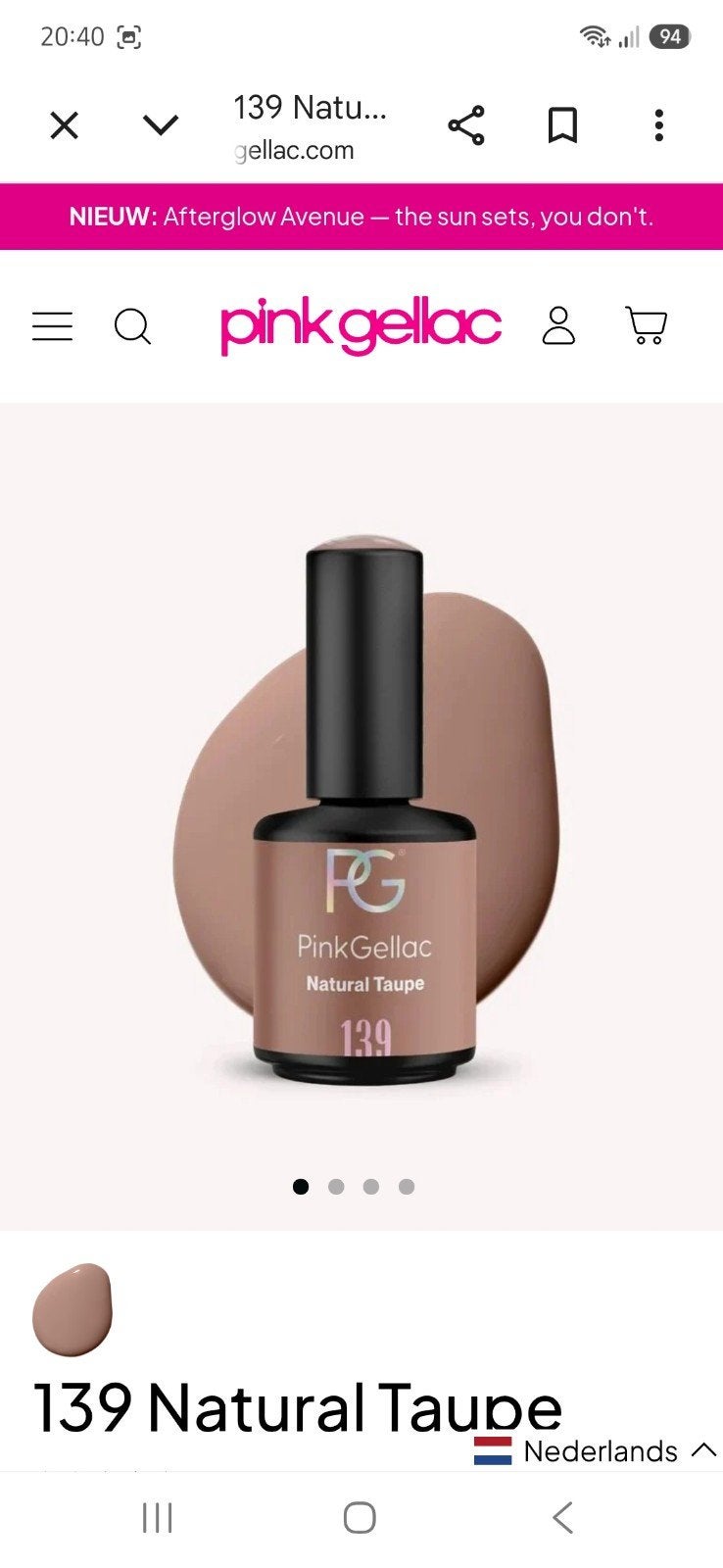 Ruilen 139 Natural Taupe Pink gellac, Maquillage, Enlèvement ou Envoi, Comme neuf, Brun
