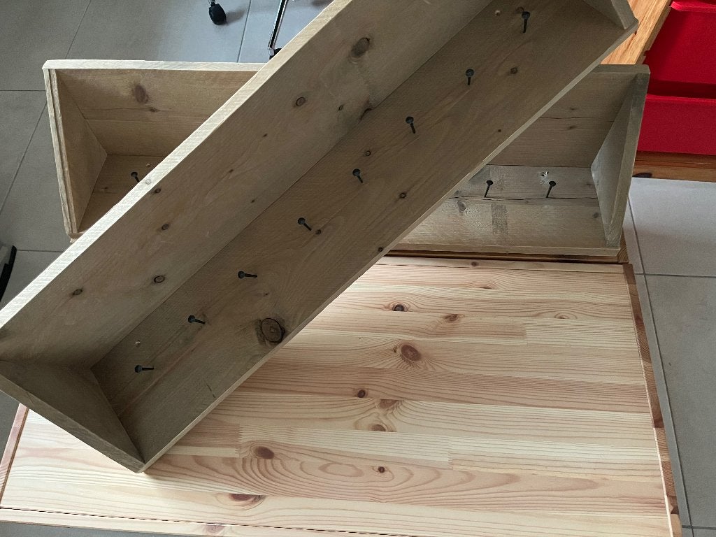 Industriële Kapstok steigerhout, Ophalen, Zo goed als nieuw