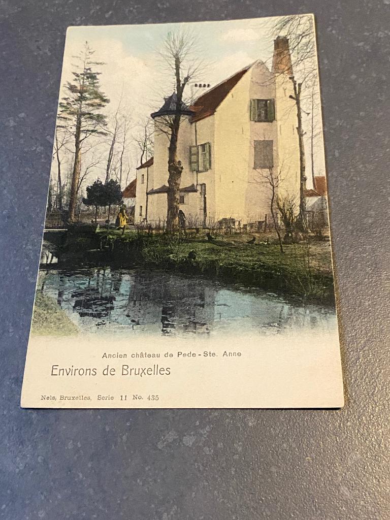 Anderlecht Château Pede-Saint-Anne colorié, Enlèvement ou Envoi, Avant 1920, Affranchie, Bruxelles (Capitale)