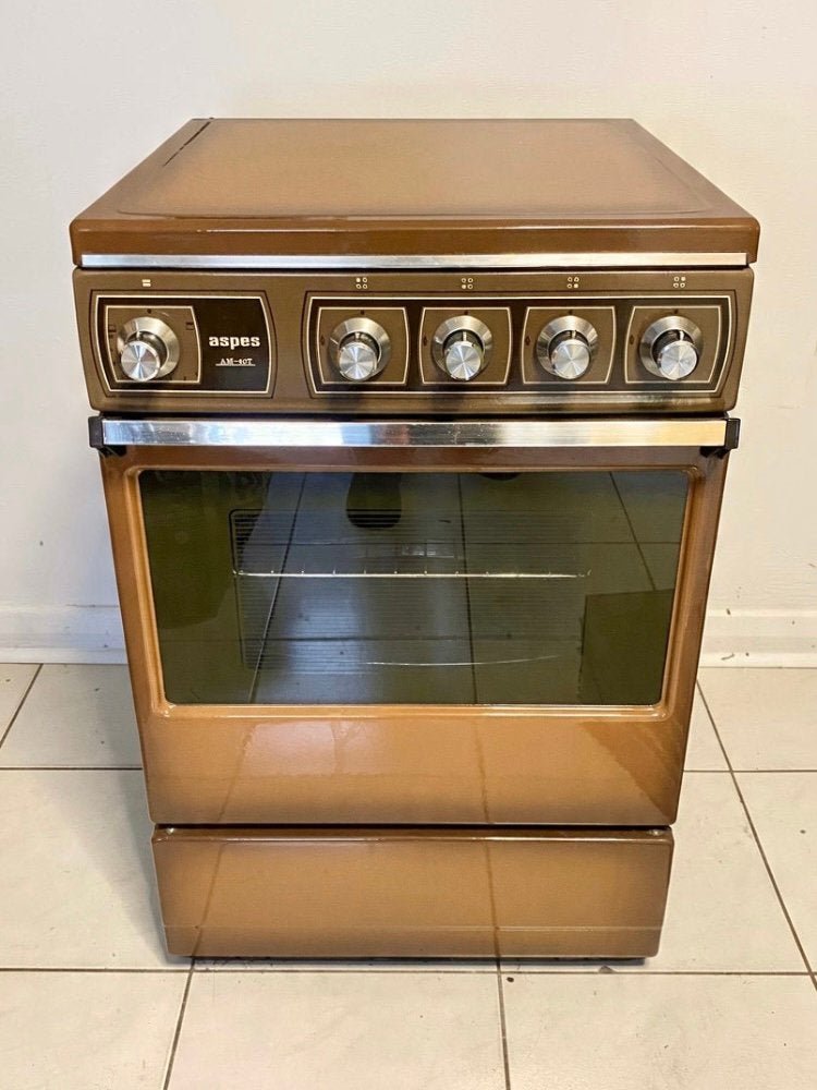 Uniek vintage Aspes Gasfornuis met Oven, Ophalen, 4 kookzones, Zo goed als nieuw, Gas