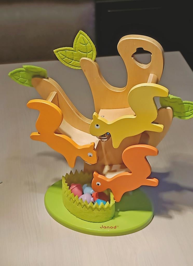 Janod houten ballenbaan met eikels, Kinderen en Baby's, Ophalen of Verzenden