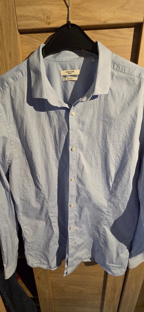 Veste bleue et chemise Jones taille XXL (précédemment XL) cn, Tour de cou 43/44 (XL), Enlèvement ou Envoi, Jack&Jones, Comme neuf