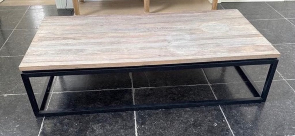 salontafel, Huis en Inrichting, Tafels | Salontafels, Ophalen, Gebruikt, 50 tot 100 cm, Landelijk
