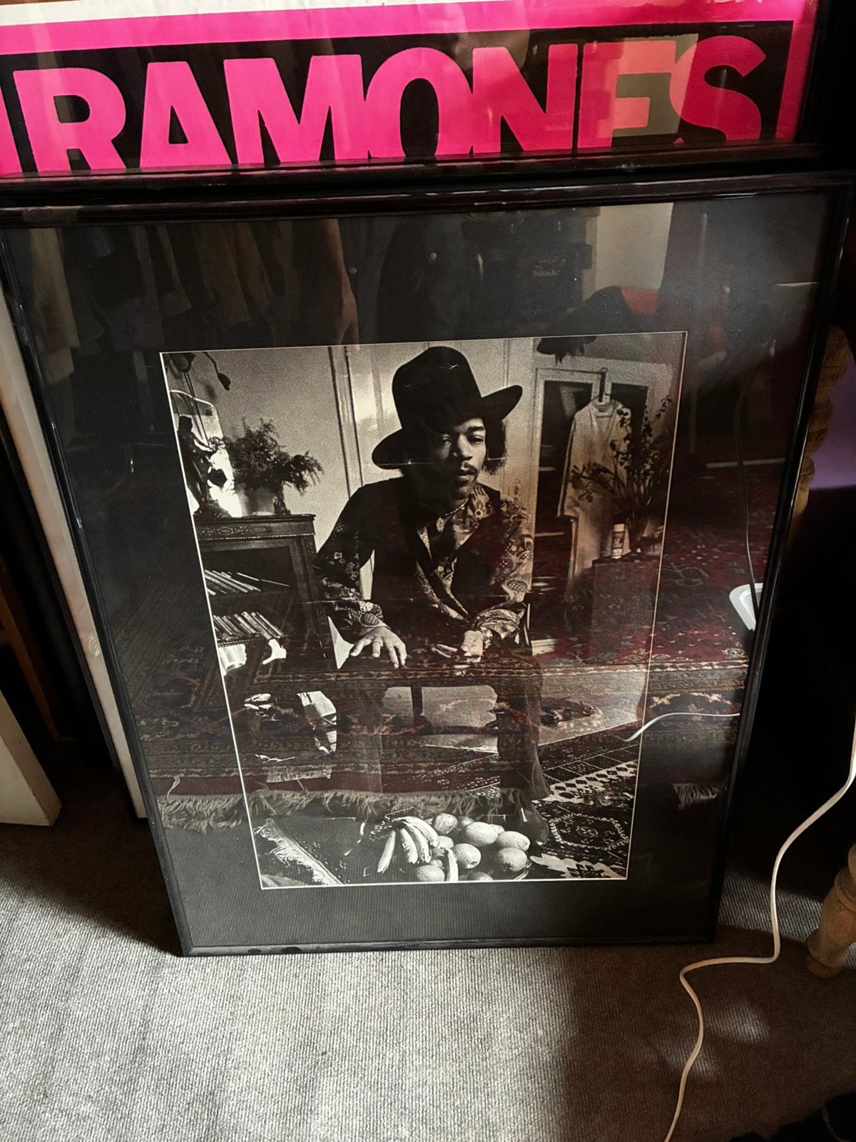 Posters Jimi Hendrix, Bob Dylan, Ramones… in kader, Enlèvement, Comme neuf