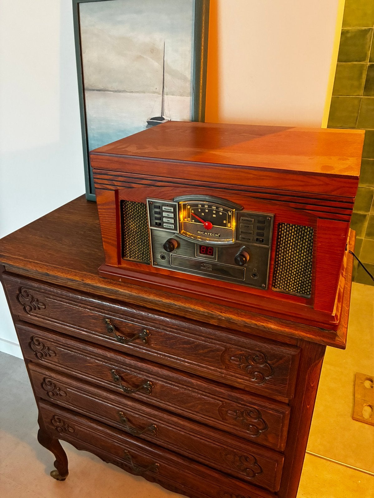 Retro radio/platenspeler/cd/casette, Enlèvement, Comme neuf, Radio