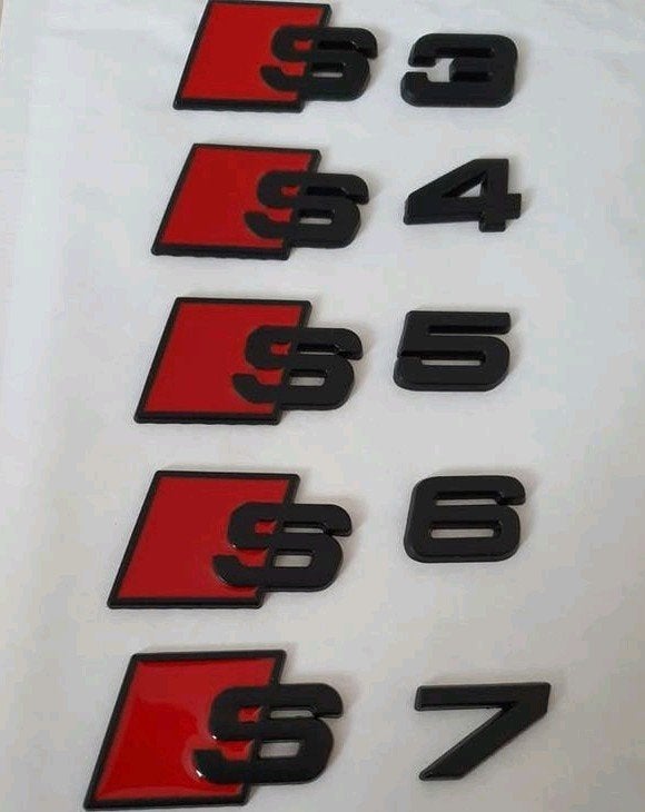 Audi s3 s4 s5 s6 s7 zwarte koffer logo's, Ophalen of Verzenden