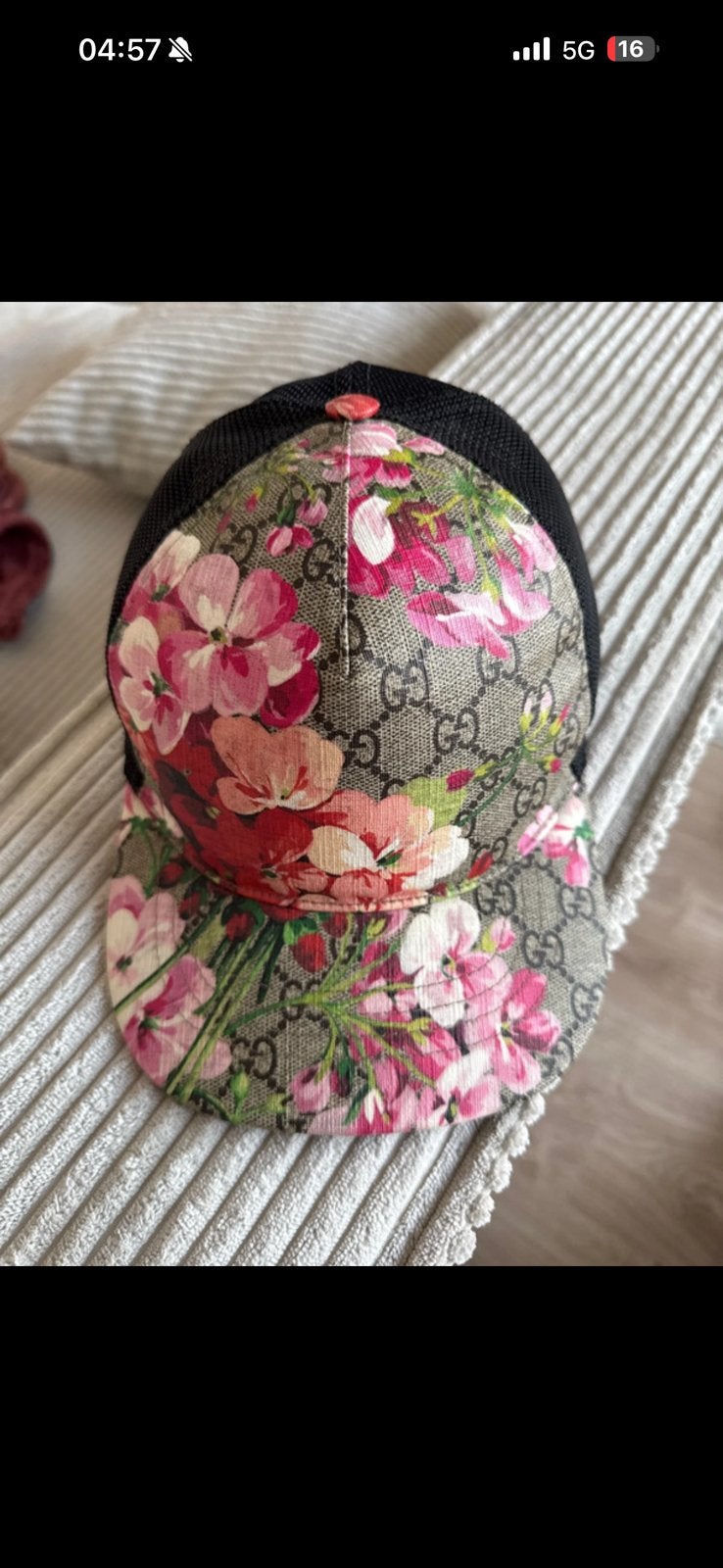 Casquette gucci fleur rose taille S, Kleding | Dames, Hoeden en Petten, Ophalen of Verzenden, Zo goed als nieuw, Pet