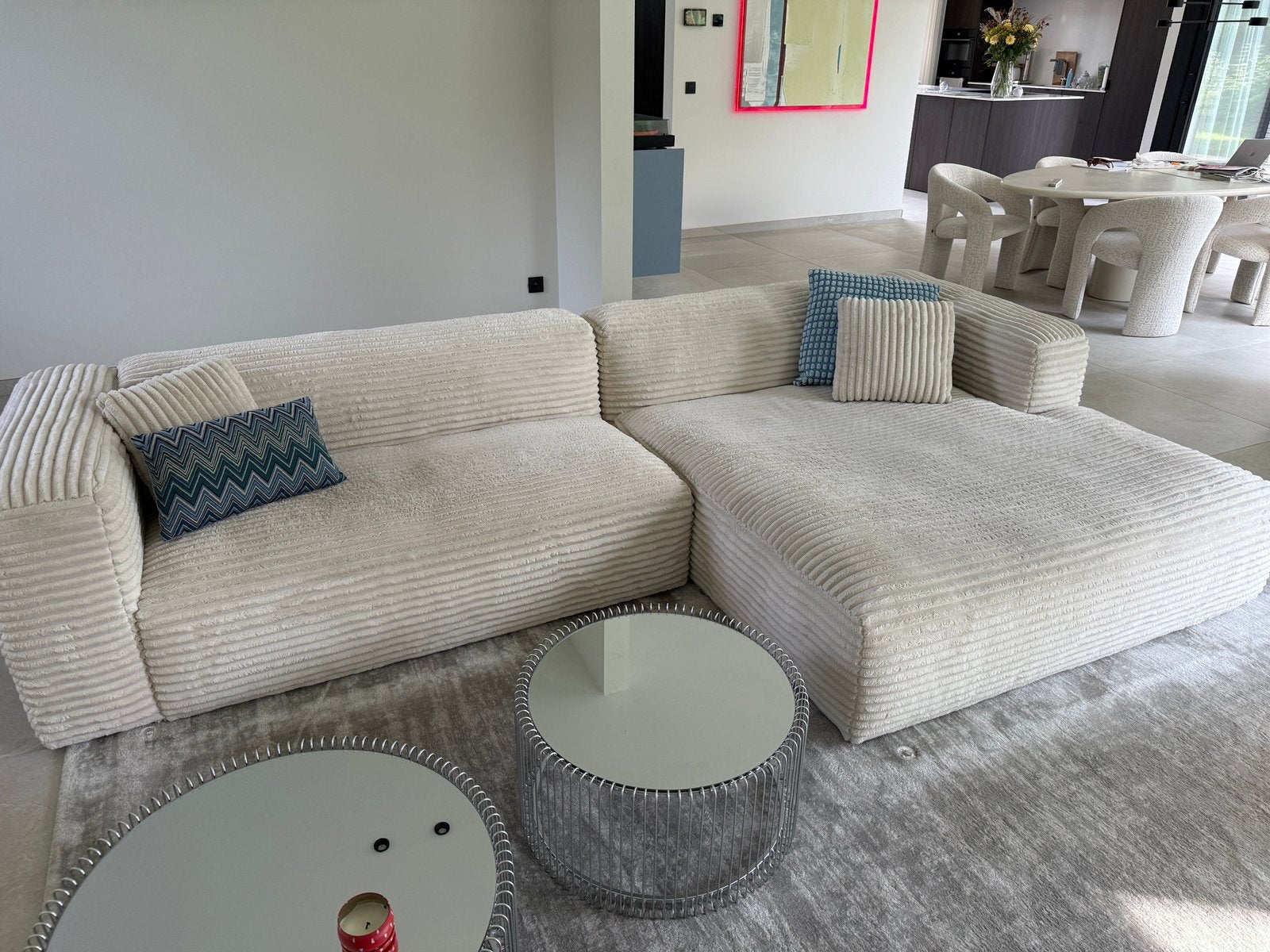 Te koop ribfluwelen hoeksalon, Maison & Meubles, Enlèvement, Comme neuf