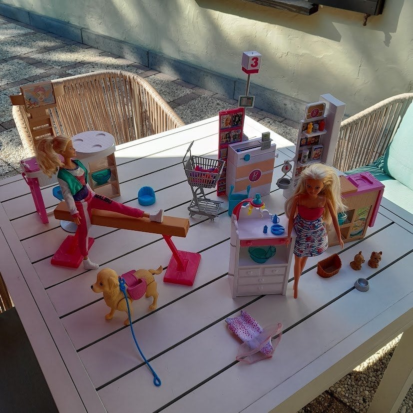 Barbie "pretpakket", allerlei met 2 poppen., Ophalen of Verzenden, Gebruikt, Barbie