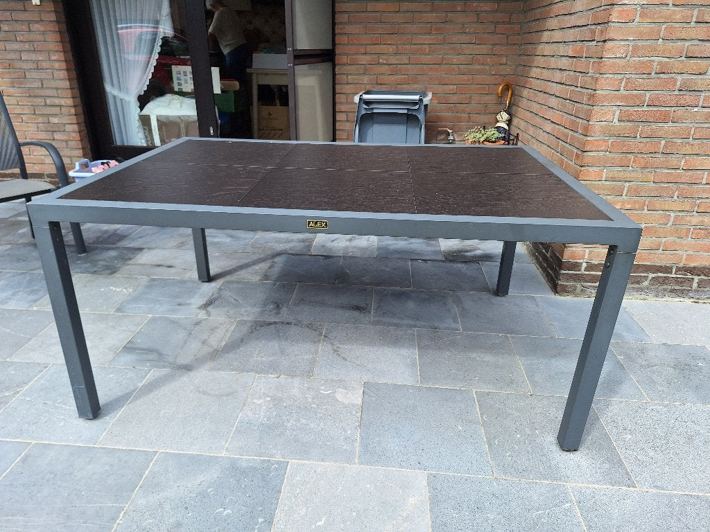 Tuintafel, Ophalen, Gebruikt, Rechthoekig, Aluminium