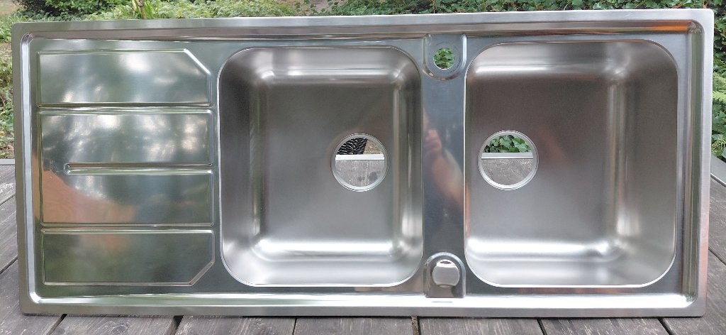dubbele spoeltafel GROHE, Maison & Meubles, Cuisine | Éléments de cuisine, Neuf, 100 à 150 cm, 25 à 50 cm, Argenté, Enlèvement