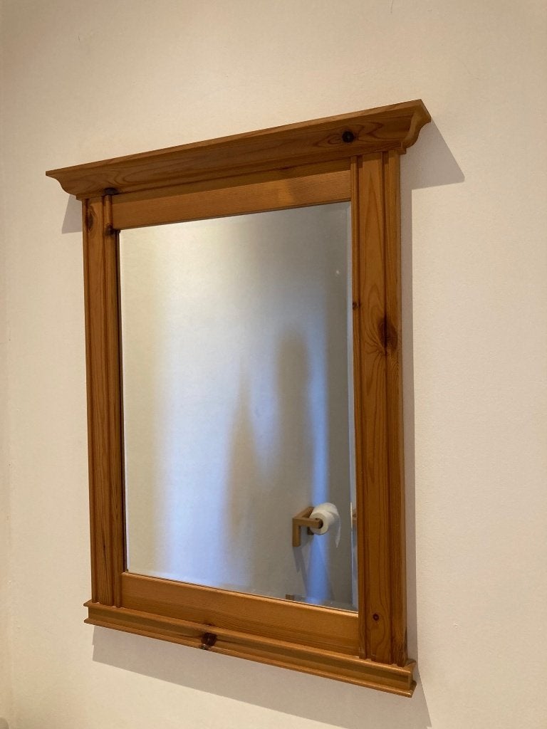 Miroir en pin, Maison & Meubles, Moins de 100 cm, Enlèvement, Utilisé, 50 à 75 cm