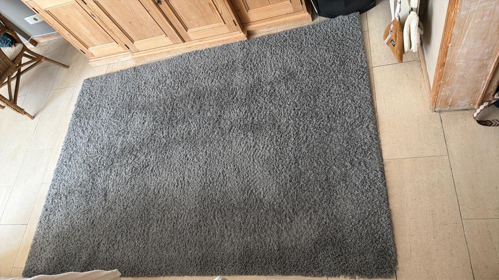 Tapis IKEA HAMPEN gris 160x230 cm – bon état, Maison & Meubles, Enlèvement, Gris