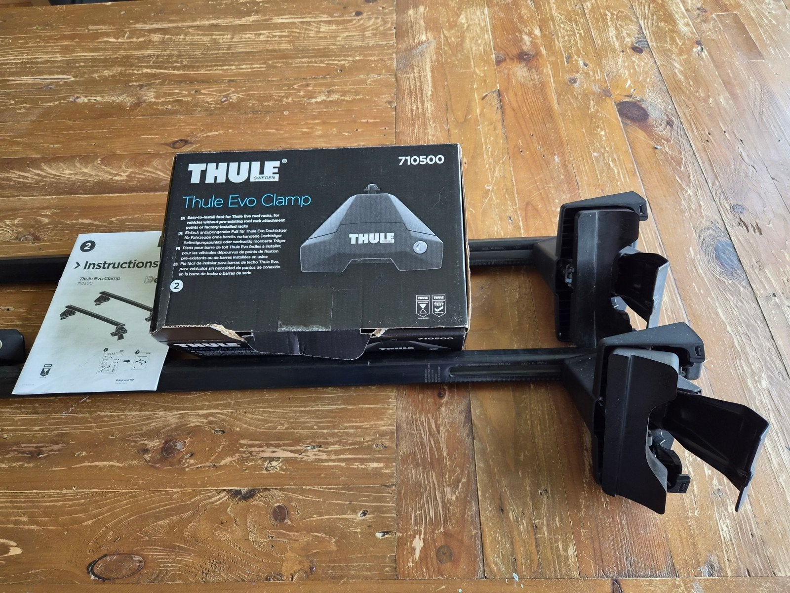 Thule WingBar Evo 712300 + Evo Clamp 710500 | 1 reis gebruik, Auto diversen, Dakdragers, Ophalen of Verzenden