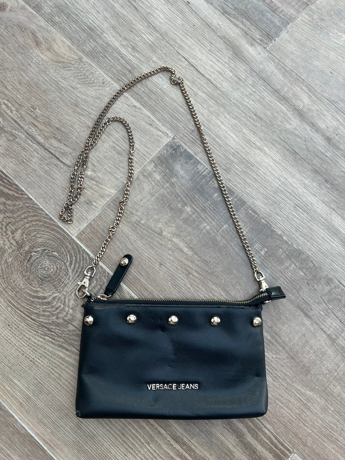 Handtasje Versace, Ophalen of Verzenden, Gebruikt, Zwart