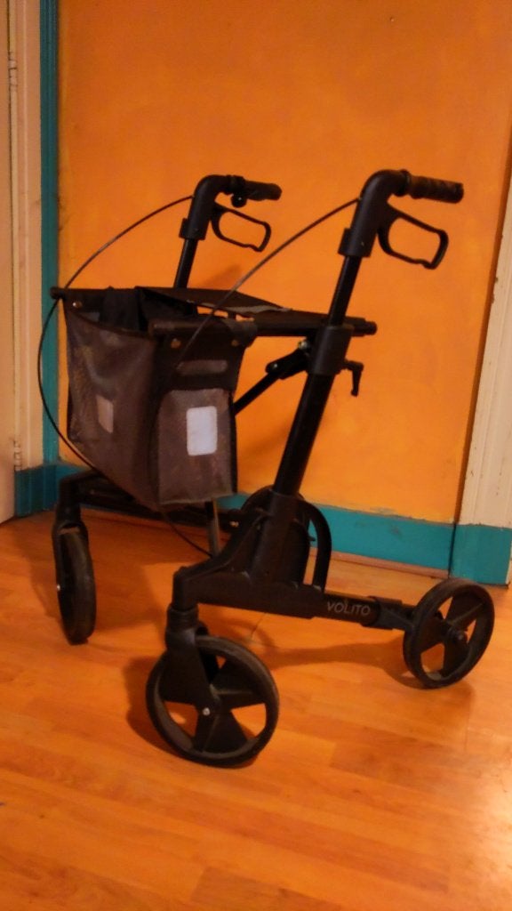 Déambulateur pliable à 4 roues, Divers, Déambulateurs, Enlèvement, Poids léger, Utilisé