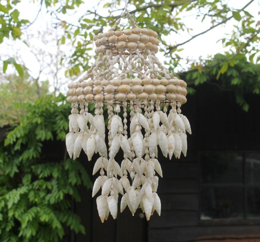 Pendentif/carillon à vent, coquillage Boho/Ibiza/Bali 40 cm, Jardin & Terrasse, Enlèvement ou Envoi, Comme neuf