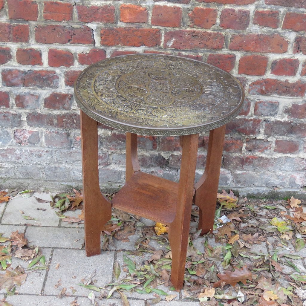 Table d'appoint vintage, table à fumer, feuille en laiton, Antiquités & Art, Enlèvement ou Envoi