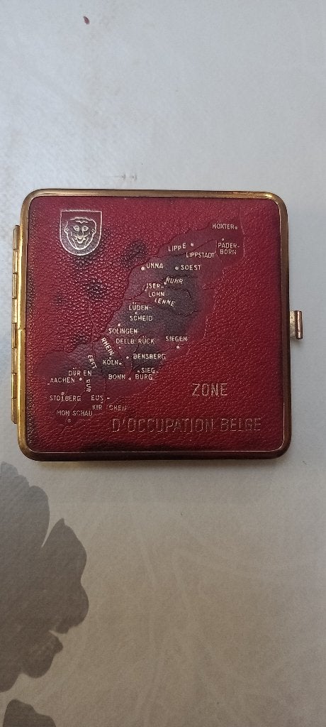 Miroir de poche vintage Zone d'occupation belge WWII-50, Collections, Enlèvement ou Envoi, Autres, Autres types