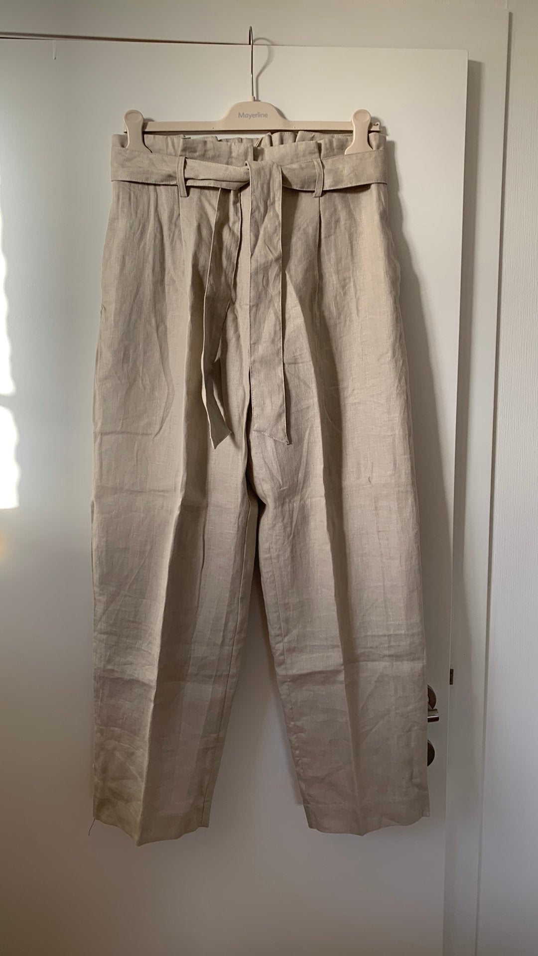 Linnen broek Mango, maat L, beige/sand, nieuw !, Vêtements | Femmes, Enlèvement ou Envoi, Beige, Longs, Taille 42/44 (L)